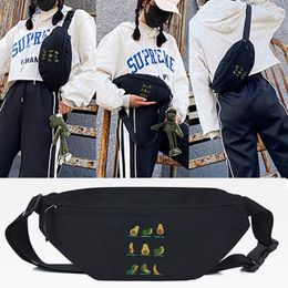 Waist Bags Nine Avocados Printing Men Women Fashion Bum Bag Ladies Travel Crossbody Chest Unisex Hip Shoulder