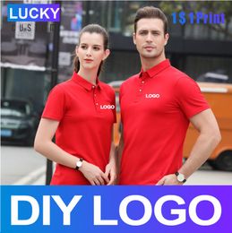 Summer Fashion Men's Short Sleeve Polo Shirt Custom Print Embroidery Company Solid Colour Comfortable Lapel Top 4xl 220608