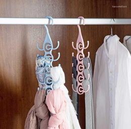 Laundry Bags Multifunction Circle Clothes Hanger Drying Rack Plastic Scarf Hangers For Layer Storage Racks Wardrobe