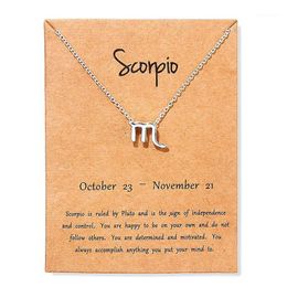 Women 12 Horoscope Zodiac Sign Gold Colour Pendant Necklace Taurus Aries Leo Constellations Jewellery Kids Christmas Gifts