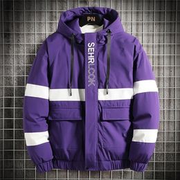 Men Winter Coat Padded Coat Puffer Jacket Thick Warm Jacket With Big Pockets Hip Hop Street Wear Jacket Slim Fit Casual Coat 201127