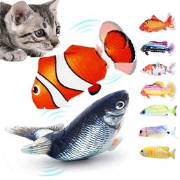 Cat Toy Fish USB Electric Charging Simulation Fish Catnip Cat Pet Chew Bite Interactive Cat Toys Dropshiping Floppy Wagging Fish 220510