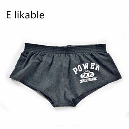 E likable printing letters men's underwear cotton comfortable breathable fashion sexy low waist home boyshort 220423