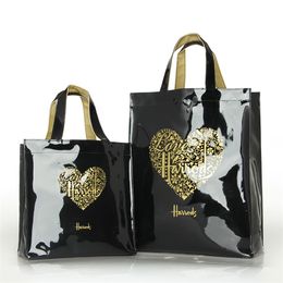Fashion PVC Reusable Shopping Bag Women's Eco Friendly London Shopper Large Capacity Waterproof Handbag Shoulder 220401