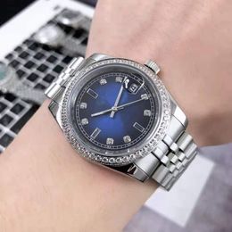 Watch Mens Watch Diamond Bezel Automatic Mechanical Movement Calendar Wristwatch Sapphire Stainless Steel Strap Waterproof