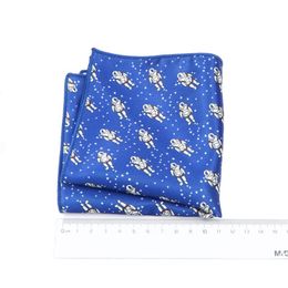 Bow Ties Fashion Handkerchief Polyester Hankie Cosmonaut Printing Pocket Square 22cm Women&Men Casual Party Gift Tuxedo Tie AccessoryBow