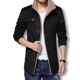 Men's Trench Coats Winter Long Wool Coat Mens Jackets And Slim Fit Men Windbreaker Outwear Plus Size 4XL Jacket Overcoat Viol22