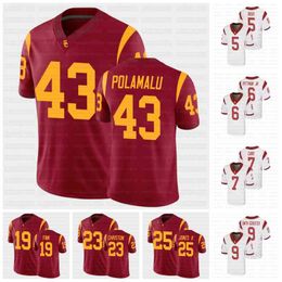 C202 USC Trojans NCAA College Football Alumni Player Game Jersey 5 Reggie Bush 6 Michael Pittman Jr. Carr Smith-Schuster Slovis Fink Pola-Mao