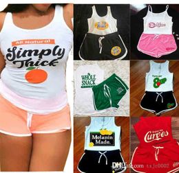 Designer Summer Womens Pajamas Tracksuits Two Piece Set Letter Printed Sleepwear Sexy Suspenders Tops Shorts Suit Plus Size Clothing