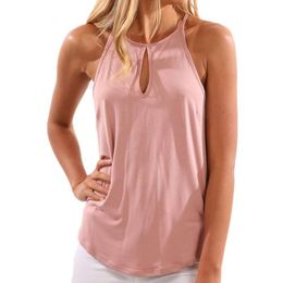 Women's Swimwear Summer Sleeveless Solid Women T-shirt Ladies Asymmetrical Fashion Tops Casual Loose Tees Shirt