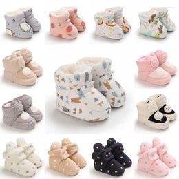 First Walkers Winter Snow Baby Boots Multiple Colours Warm Fluff Balls Indoor Colloidal Particle Sole Infant Born Toddler ShoesFirst