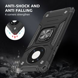 Magnetic Metal Finger Ring Holder Armour Shockproof Cases For Huawei Mate 40 Pro Plus Mate 40 Lite TPU Bumper Hard PC Back Cover