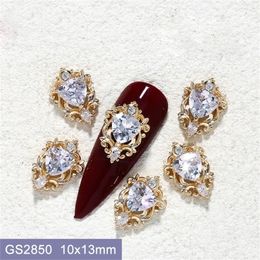 10pcslot GS2850 Luxury Alloy Zircon Nail Art Crystals Jewelry Gems Nails Accessories Supplies Decorations Charms 220525