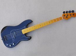 4 Strings Black Electric Bass Guitar with Yellow Maple Fingerboard