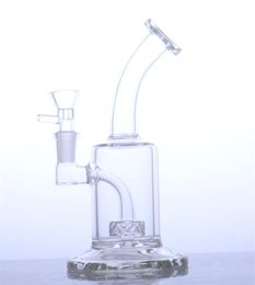 7.5 Inch ALL clear glass bong water smoking pipe sidecar perc bubbler for dry herb JKL-XD