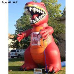 Entertaining 4mH Inflatable Dinosaur Cartoon Mascot For Outdoor Party Event Exhibition/Advertising Made By Ace Air Art