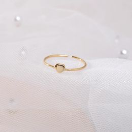 Cluster Rings Cute Gold Color Promise Wedding Ring Simple Female Small Heart Adjustable Fashion 925 Sterling Silver Love For WomenCluster