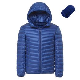 Men Hooded ultraLight White Duck Down Jacket Warm Jacket Line Portable Package men pack jacket 201209