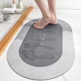 Bath Mats Quick Drying Bathroom Mat Super Absorbent Floor Non-Slip Door Carpet Easy Clean Home Oil-Proof Kitchen Dropship
