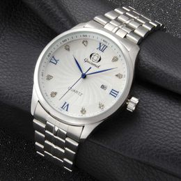 Quartz Strap Calendar Diamond Men's Quartzs Watch Classic Design Gift Clock Comfort Belt Steel Strap