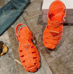 Women Designer Sandals Leather Platform Thick Bottom Casual Slippers Ladies Loafers Cross-tied Slides Summer Beach Dress Sandal