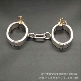 NXY Chastity Device Stainless Steel Women's Round Lock Handcuffs Metal Adult Fun Belt Goods 0416