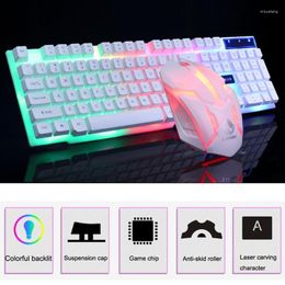 Keyboard Mouse Combos English Gaming Backlit With LED RGB Colourful Keycaps Illuminated Gamer Similar Mechanical Feel YE2.22Keyboard