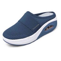 Women Wedge Slippers Premium Slippers Vintage Anti-slip Casual Female Platform Retro Shoes Plus Size Orthopaedic Diabetic Sandals H220409