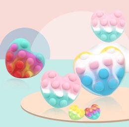 Silica Gel Fidget Toys Heart Shape 3D Ball Gameplay Anti Stress Fidget Sensory Toy Funny Anti-Stress Gift