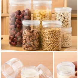 Storage Bottles & Jars Multifunction Jar With Lids Food Container Multigrain Tank Cosmetic PET Clear Sample Pot