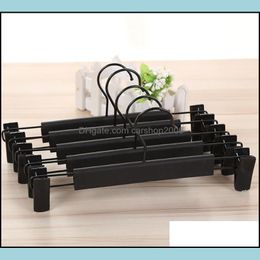 Hangers Racks Clothing Housekee Organisation Home Garden Plastic Black Hanger For Lingerie Underwear Anti-Skidding Clo Dhxkv