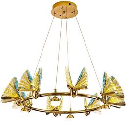 New modern simple Personalised Colour Lamps butterfly living room bedroom chandelier led circular dining room