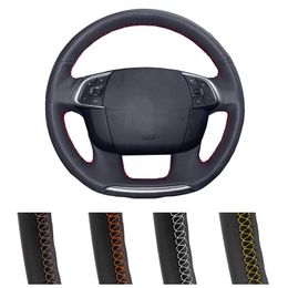 Steering Wheel Covers Customized Car Cover For C4 C4L 2011-2022 DS4 Auto Artificial Leather WrapSteering CoversSteering