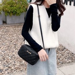Tassel Small Messenger Bag For Women Trend Lingge Embroidery Camera Female Shoulder Bag Fashion Chain Ladies Crossbody Bags 220630