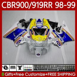 Body Kit For HONDA CBR919RR CBR 919RR 900RR CBR919 CBR900 RR 1998 1999 Bodywork Rothmans Blue 127No.94 900CC 919CC CBR900RR 98-99 CBR 900 919 RR CC 98 99 ABS OEM Fairing