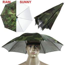 Berets FoldableRain Umbrella Hat Portable Head Hats Outdoor Sun Shade Waterproof Fishing Cap Beach Caps Adjustable HatsBerets Oliv22
