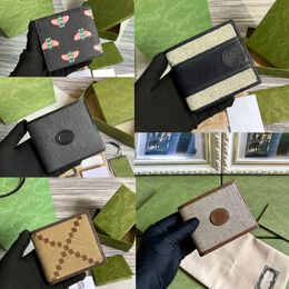 Top Quality designers short wallets mens for Women real leather pvc Business credit card holder men wallet womens with box 11cmx9cm
