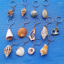 Keychains 1/5/10/50/100pcs Natural Sea Conch Shell Charm Pendant Keychain Key Ring Handmake Bag Handbag Purse Car Crafts Jewelry Enek22