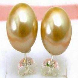 10mm Round Champagne Sea Shell Pearl Earring for Women Silver S925 Stud Earring