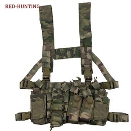 Men Women Chest Vest Bags Paintball Vest Multicam Disruptive Environments Tactical Chest Rig Hunting Vest W/ AK Pouches 201215