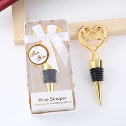 50PCS A Couple of Love Birds Silver/Gold Wine Stopper Wedding Favours Kissing Birds Metal Bottle Stoppers in Gift Box