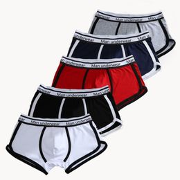Underpants 5Pcs/Lot Cotton Men Boxers Man Breathable Flexible Comfortable Shorts Male Underwear Solid Mens PantiesUnderpants