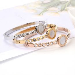 Classic Design Ladies Stainless Steel Bangle Gold Plated Bracelet Jewelry for Women Gift