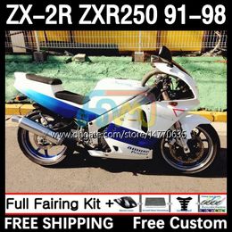 Body Kit For KAWASAKI NINJA ZXR-250 ZX 2R 2 R R250 ZXR 250 ZXR250 1991 1992 1993 1994 1995 1996 1997 1998 9DH.13 ZX-R250 ZX-2R ZX2R 91 92 93 94 95 96 97 98 Fairing white blue