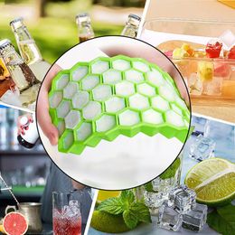 Honeycomb Ice Cube Trays Reusable Silicone cube Mould BPA Free maker with Removable Lids ice tray 220509