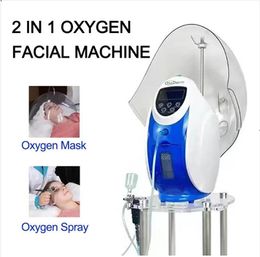 Klinikanvändning Korea Syresjet Ansiktsteknik Face Therapy Mask Dome Vatten Spray O2to Derm Väte Syre Liten Bubble Skin Care Face Lyftande skönhetsutrustning