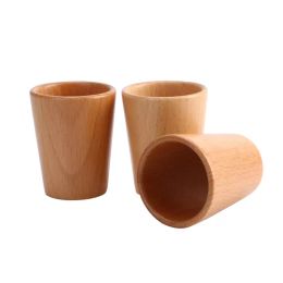 Träkopp japansk Sake Cup Hushåll Beech vinglas Vattenkoppar Mugg Creative Crafts Gift 0513