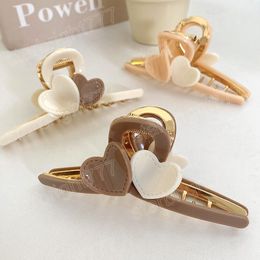 Heart Acetate Acetic Aacid Plastic Hair Claw Clamps Girls Make UP Washing Tool Flower Accessories Decoration