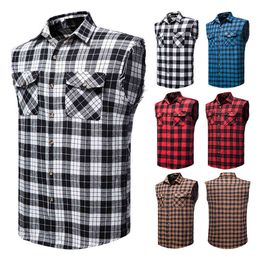 Camisa A Cuadros Sin Mangas De Los Hombres Oferta Online | DHgate.com