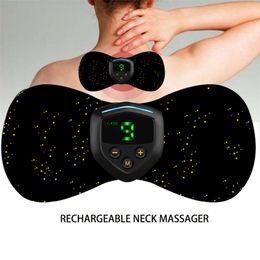 Cervical Massager Portable Neck Back Massager Electric Neck Massage Patch Rechargeable Intelligent Neck Relaxing Device 220426